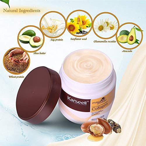 Tratamiento ORIGINAL COMPLETO Karseell -  MEGAPROMOCIÓN Mascarilla de colágeno, Shampoo, acondicionador + REGALO protector térmico