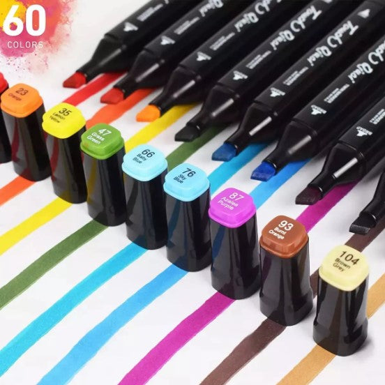 Marcadores Dobles Set De 60 Colores Base