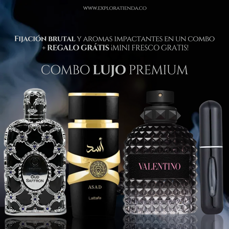 COMBO  PERFUMES + REGALO MINI FRASCO - PERFUMES DE LUJO CON FIJACÍON INTENSA