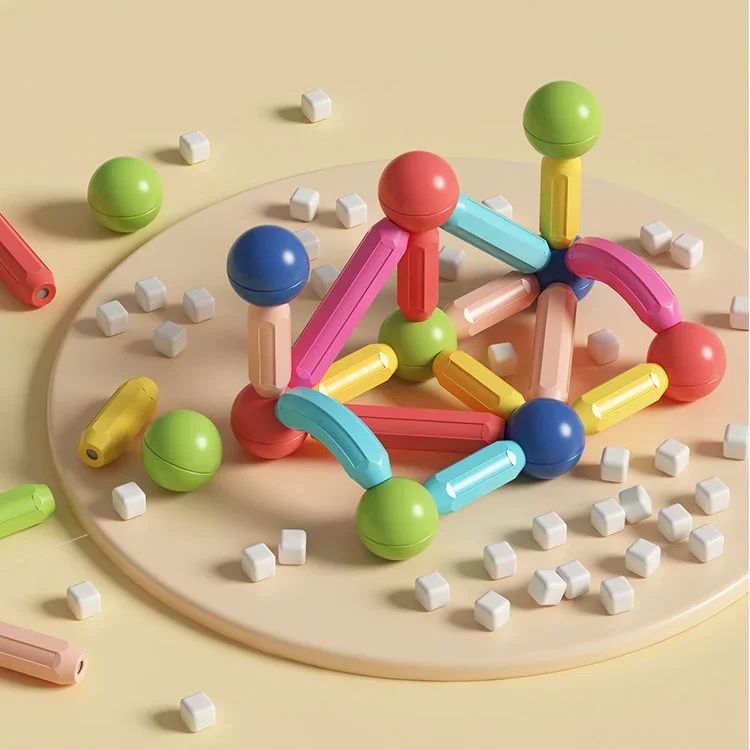 Bloques Magnético + REGALO caja estilo maletin I Estimula la creatividad, coordinación Y geometría