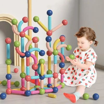 Bloques Magnético + REGALO caja estilo maletin I Estimula la creatividad, coordinación Y geometría