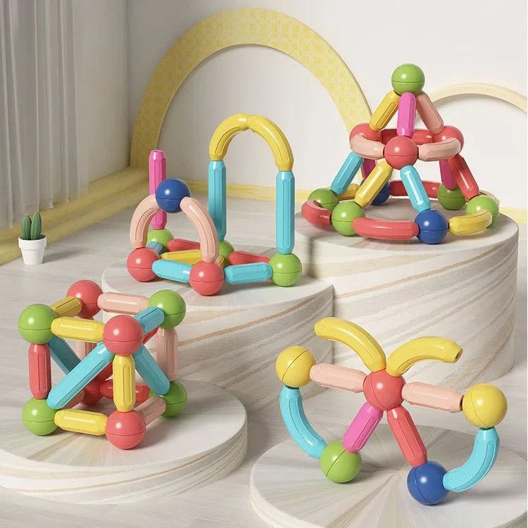 Bloques Magnético + REGALO caja estilo maletin I Estimula la creatividad, coordinación Y geometría