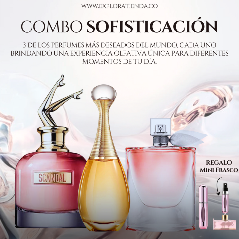 COMBO 3 PERFUMES + REGALO MINI FRASCO I EL TRÍO DE PERFUMES MÁS DESEADO
